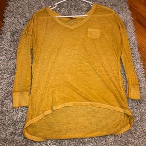 sheer mustard yellow Arizona top